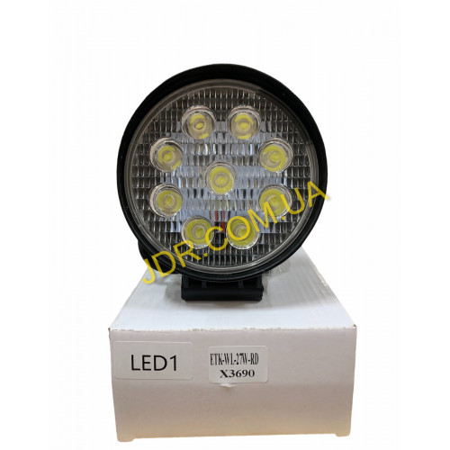 JDR - Балка світлодіодна LED Work Ligt 27W Round Flood Deam ETK-WL-27W-RD x3690